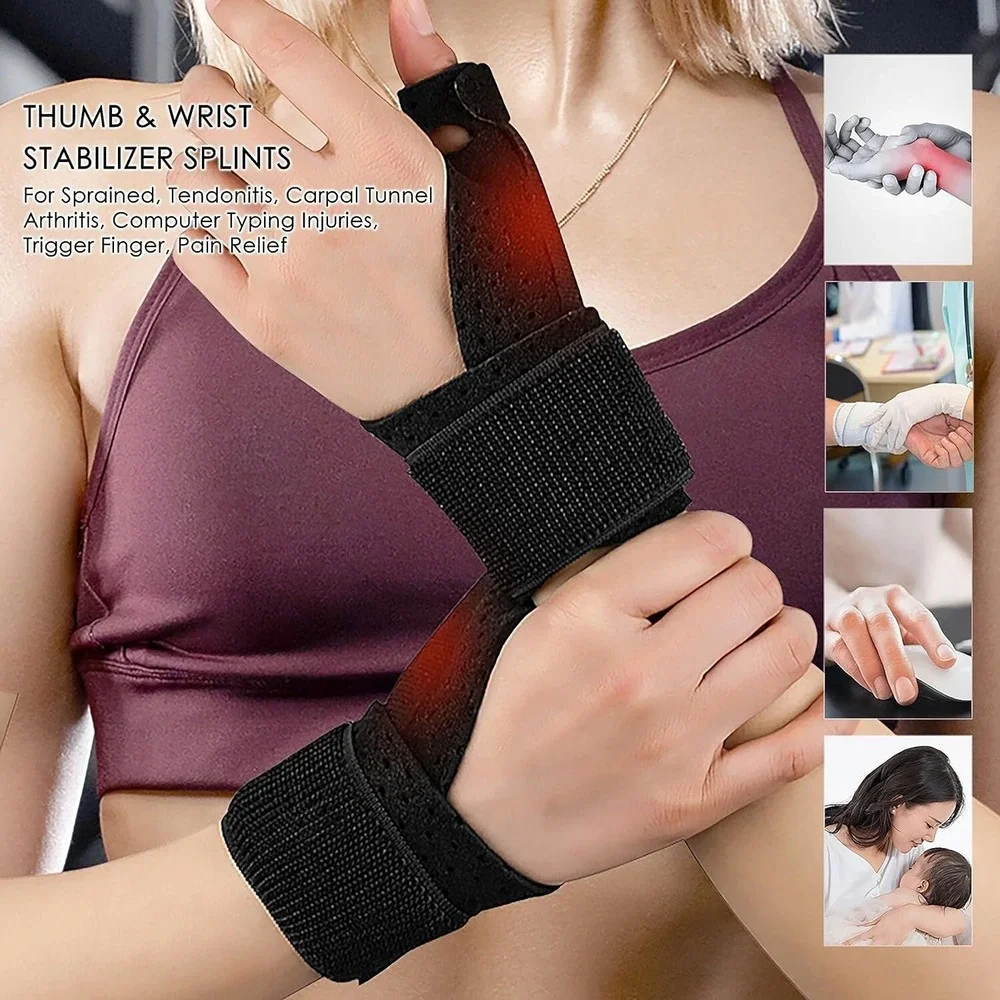 Wrist Brace Wrist Wraps and Thumb Stabilizer with Splints Support (Left Hand)